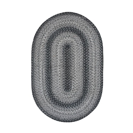 Homespice Decor Homespice Decor 502834 27 x 45 in. Oval Flint Hill Jute Braided Rug; Grey 502834